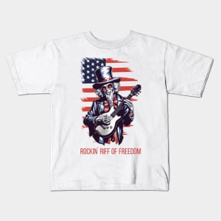 Rockin' Riff of Freedom Shirt | Unleash Your Inner Patriot this 4th of July Kids T-Shirt